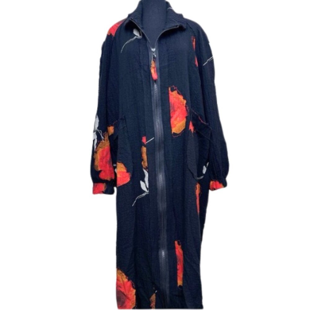 BREAD & BUTTER Womens Small Gauze Floral Oversized Lagenlook Artsy Jacket - Picture 2 of 14